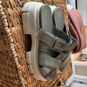 UGG Sage Green Platform Slides